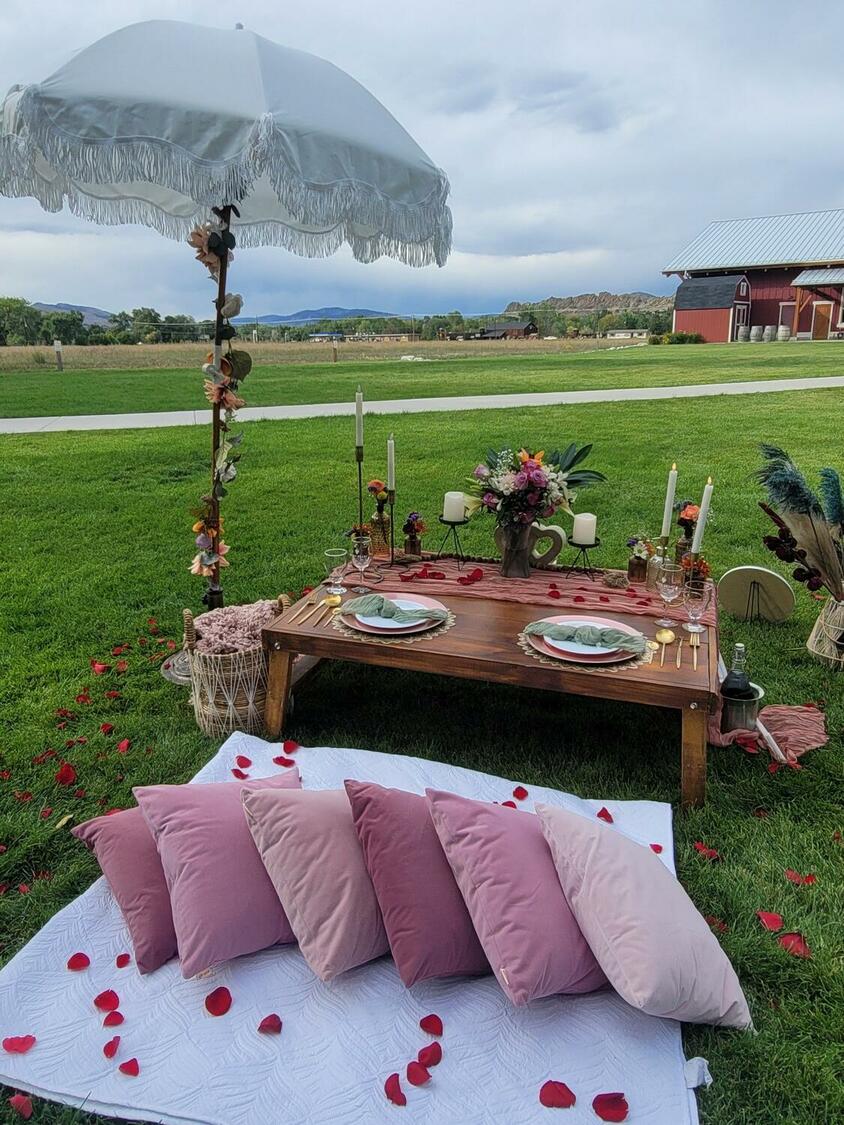 Foothills Picnics offers Fort Collins luxury picnics for dates, birthdays, engagements, anniversaries, and everything in-between. Perfect for couples, friends, and groups.